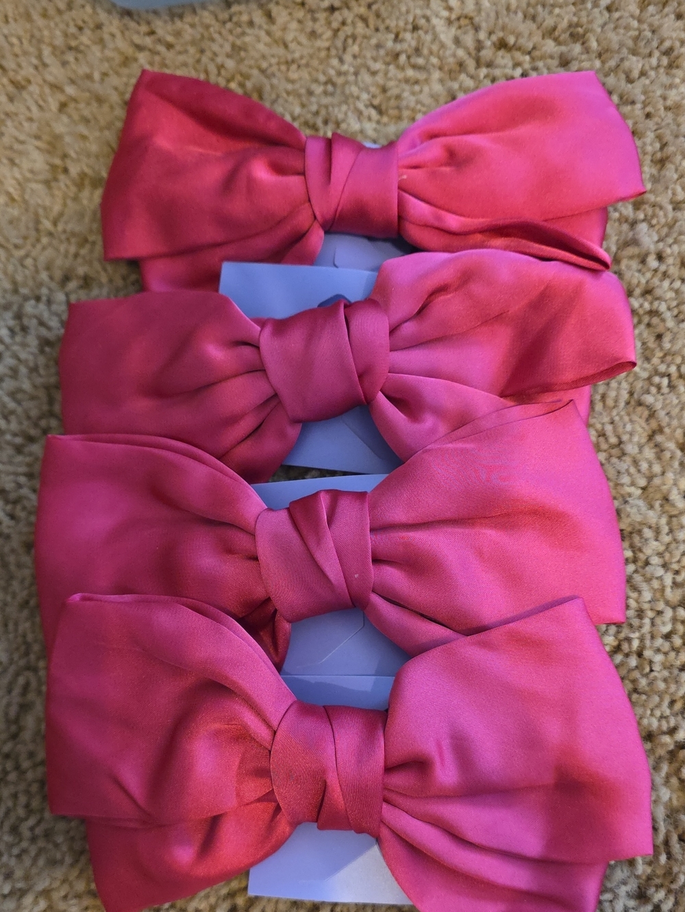 Claire's Girls Pink Satin Bow Barette - Pack of 4